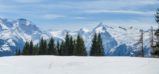 Winter Panorama of Alps with Zell am See
