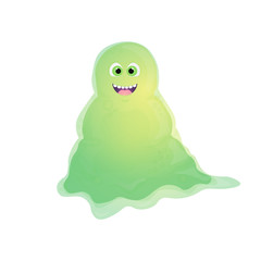 Happy cartoon monster. Vector Halloween monster. Cartoon