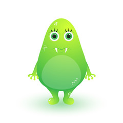 Happy cartoon monster. Vector Halloween monster. Cartoon