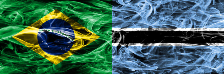 Brazil vs Botswana smoke flags placed side by side