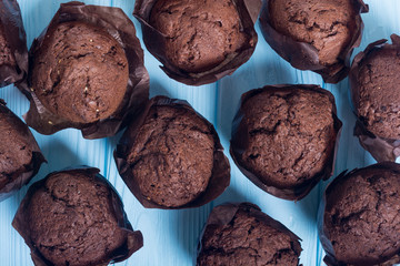Sweet dessert chocolate muffins or cupcake