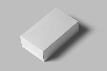 blank white box mockup with shadow