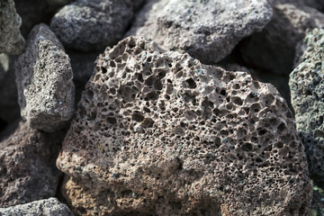 Stones of a lava rocks for a grill