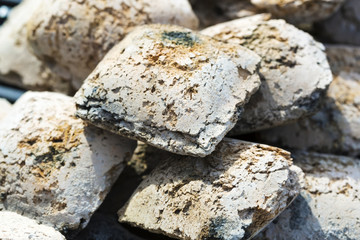 Used stones of a lava rocks for a grill