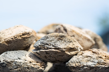 Used stones of a lava rocks for a grill