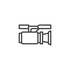 Video camera outline icon. linear style sign for mobile concept and web design. Camcorder simple line vector icon. Symbol, logo illustration. Pixel perfect vector graphics