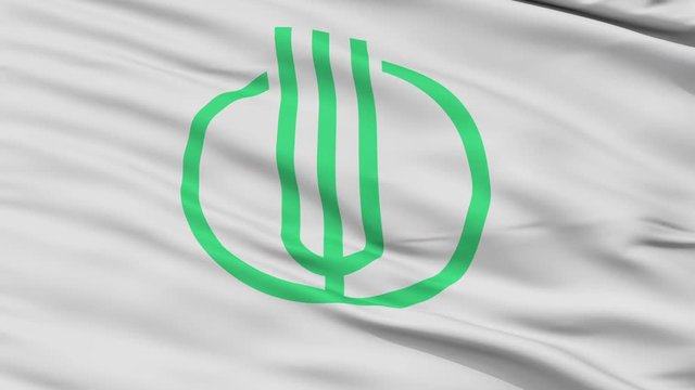 Toki close up flag, Gifu prefecture, realistic animation seamless loop - 10 seconds long