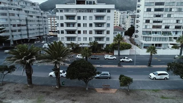 footage in Sea Point Cape town south africa with a DJI phantom 4 Pro, here you can see the coast, the city and hills around the area