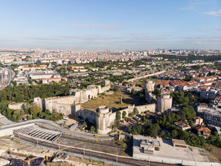 Aerial Drone View of Yedikule Fortress in Istanbul / Turkey.