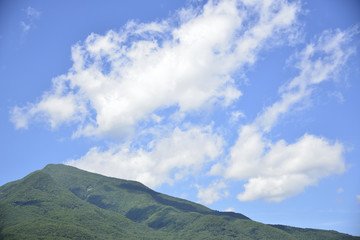 磐梯山と青空