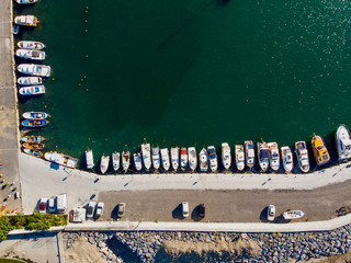 Obraz premium Aerial Drone View of Marina Pier in Yenikapi Bakirkoy / Istanbul Seaside in Turkey