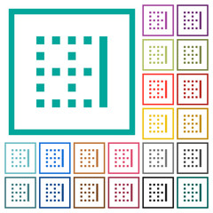 Right border flat color icons with quadrant frames
