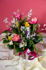 Obraz na płótnie Canvas Chic and bright festive bouquet of flowers