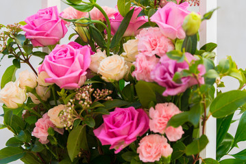 Chic and bright festive bouquet of flowers