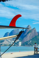 Surfboard on Ipanema beach, Rio de Janeiro