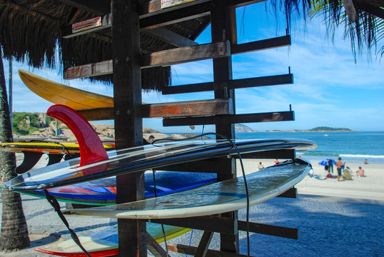 Surfboard on Ipanema beach, Rio de Janeiro
