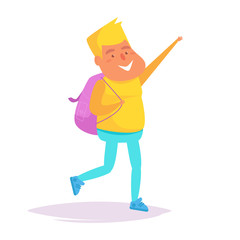 Traveler with backpack Vector. Cartoon. Isolated art