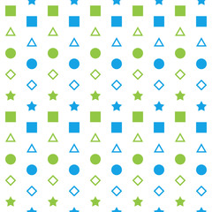 Blue Green White Square Triangle Circle Diamond Background
