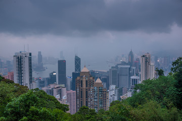 Obraz premium Hong Kong skyline. View from Victoria Peak.
