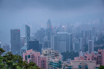 Obraz premium Hong Kong skyline. View from Victoria Peak.