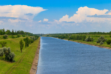View on the irrigation canal on summer