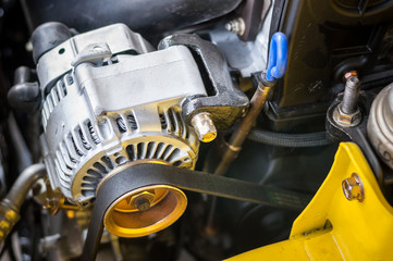 Close up Dynamo Charger installed car
