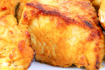 Chicken Shish Kebab Tawook Tikka grill on white background