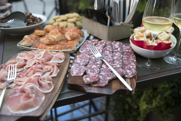 salame on a party table