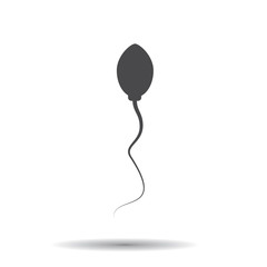 Sperm icon. Vector black Silhouette of sperm.