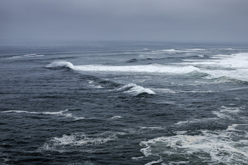 Nazare, Portugal - Stormy weather on the Atlantic Ocean
