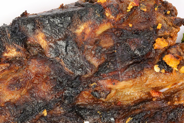 Obraz na płótnie Canvas charcoal grilled lamb goat meat chop on white background