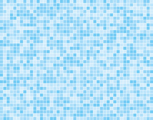 Light Blue Square Mosaic Tiles Background Banner.