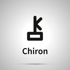 Chiron astronomical sign, simple black icon with shadow