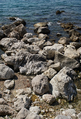 Rocky bay with giant boulders daytime