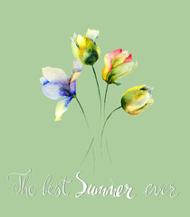Stylized flowers with title the best summer ever