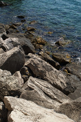 Rocky bay with giant boulders daytime