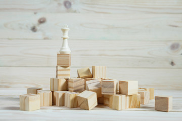 Business hierarchy. Strategy concept with chess pieces.