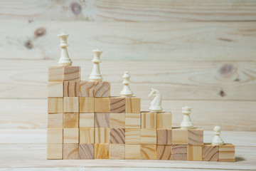 Business hierarchy. Strategy concept with chess pieces.
