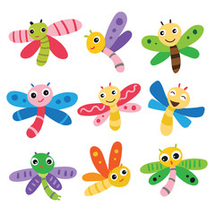 dragonfly character vector design