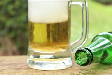 Mugs beer with foam