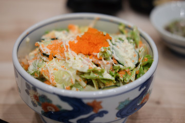 Fresh vegetable salad in bowl