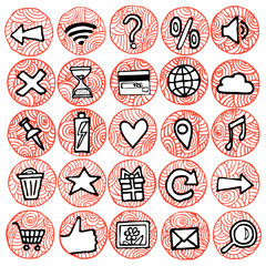 zentangle icons set hand vector