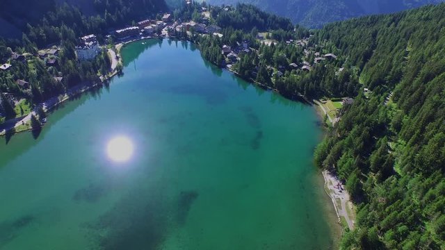lac in the montains in champex lac