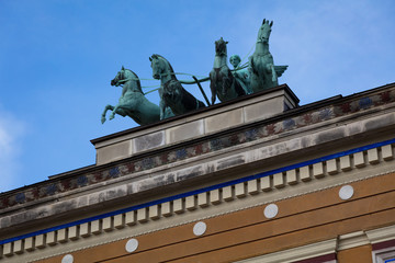 Obraz premium The Goddess Victoria on top of Thorvaldsens Museum