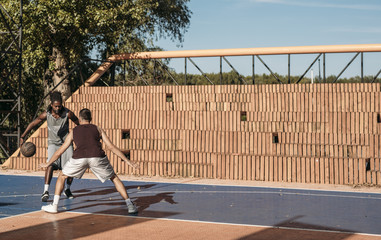 Friends Playing Basketball