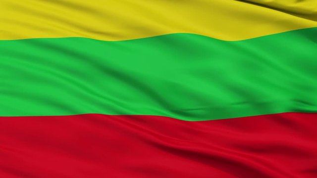 Buga closeup flag, city of Colombia, realistic animation seamless loop - 10 seconds long