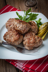 Meatball with parsley.