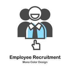 Employee Recruitment Mono Color Illustration