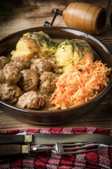 Meatballs and mashed potatoes