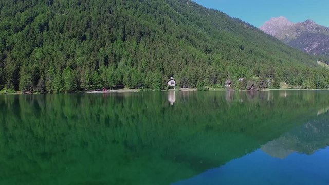 champex lac in the montains valais switzerland 
shoot aerials